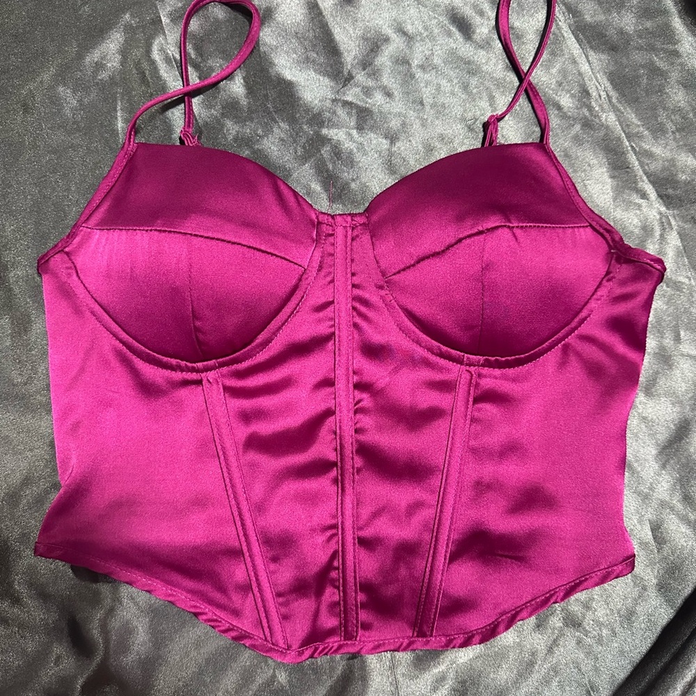 Sincerely Jules Satin Magenta Corset